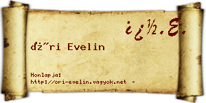 Őri Evelin névjegykártya